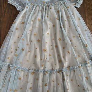 Zunie Light Blue Dress with Gold Stars
